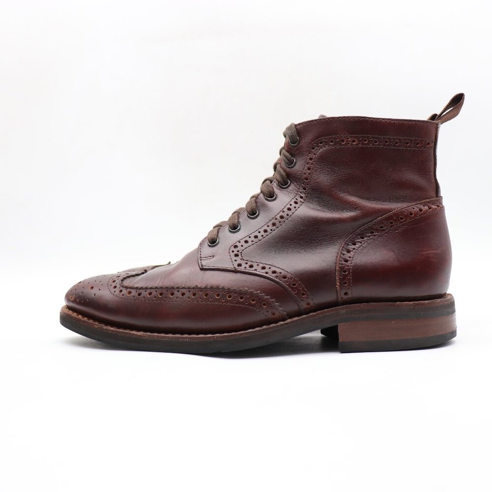 Thursday Boot Company Boots Men’s Size 9 Brown Leather Wingtip Lace Up - Picture 4 of 13